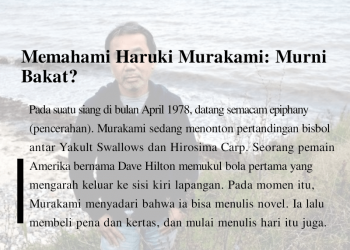 Memahami Haruki Murakami: Murni Bakat? | Jemi Batin Tikal