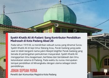 Syekh Khatib Ali Al-Fadani: Sang Kontributor Pendidikan Madrasah di Kota Padang Abad 20 – Johan Septian Putra